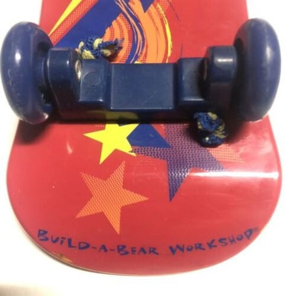 Build A Bear BABW Skateboard 2010 Retired Red Orange Blue Yellow Stars Lightning - Picture 2 of 7